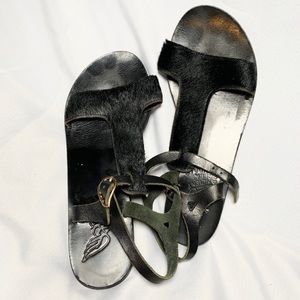 Ancient Greek Sandals Adonia Pony Black Sandals